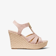 Босоножки Michael Michael Kors Berkley Logo Jacquard Wedge, светло-розовый