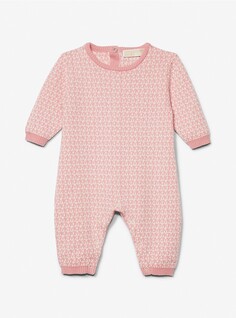 Комбинезон для малышей Michael Kors Kids Logo Jacquard Cotton, розовый