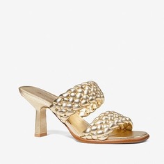 Мюли MICHAEL Michael Kors Amelia Metallic Braided Faux Leather Mule, золотой