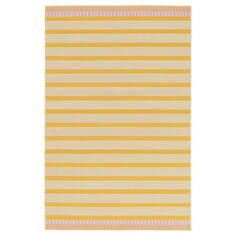 Ковер тканый для дома, улицы в полоску Ikea Korsning, 160x230 см, желтый/розовый