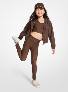 Леггинсы Michael Kors Kids Logo Stretch Jersey, коричневый