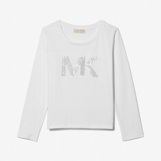 Лонгслив Michael Kors Kids Sequined Logo Cotton, белый