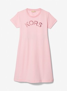 Платье футболка Michael Kors Kids Stretch Cotton Logo, розовый