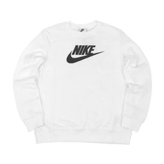 Свитшот Nike Sportswear Club Fleece Women&apos;s Logo Crew-Neck Sweatshirt, белый/черный