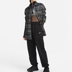 Спортивные брюки Nike Sportswear Phoenix Fleece Women&apos;s High-Waisted Oversized, черный