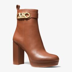 Ботинки Michael Kors Parker Leather Platform, коричневый