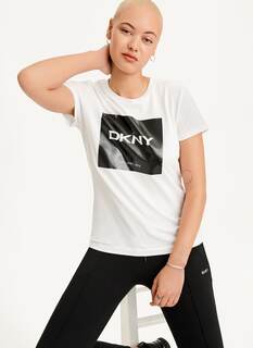 Футболка с логотипом Box с логотипом DKNY