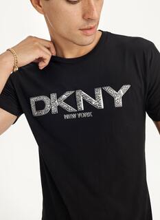 Футболка с металлизированным логотипом Puff DKNY
