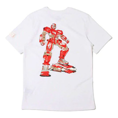 Футболка Men&apos;s Nike Sportswear Transformers Printing Sports Round Neck Short Sleeve White, Белый