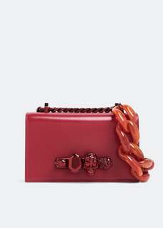 Сумка кросс-боди ALEXANDER MCQUEEN Mini jewelled satchel, красный
