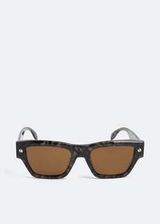 Солнечные очки ALEXANDER MCQUEEN Spike Studs sunglasses, коричневый