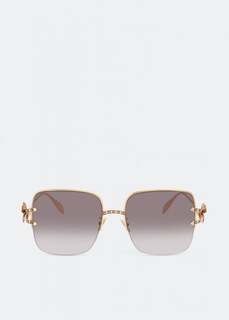 Солнечные очки ALEXANDER MCQUEEN Butterfly jewelled sunglasses, серый