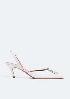 Туфли AMINA MUADDI Camelia slingback pumps, белый