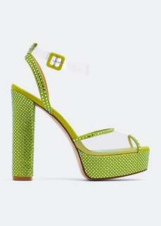 Туфли на платформе ANDREA WAZEN Antigone plexi platform heels, зеленый