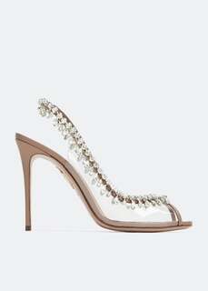 Сандалии AQUAZZURA Temptation crystal sandals, розовый