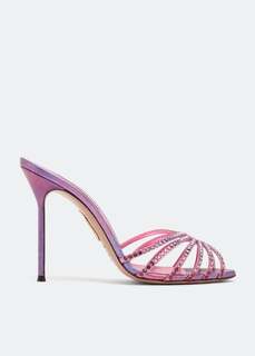 Мюли AQUAZZURA Flow 105 crystal mules, розовый