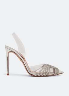 Туфли AQUAZZURA Gatsby sling 105 pumps, серебряный