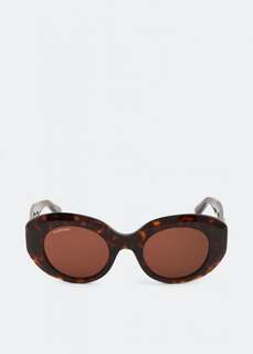Солнечные очки BALENCIAGA Rive Gauche round sunglasses, коричневый