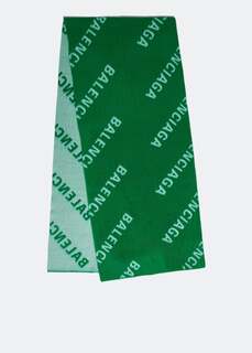 Шарф BALENCIAGA Allover Logo scarf, зеленый