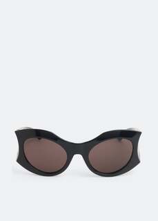 Солнечные очки BALENCIAGA Hourglass round sunglasses, черный