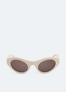 Солнечные очки BALENCIAGA BB monogram round sunglasses, бежевый