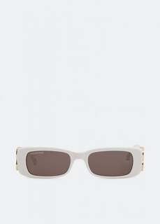Солнечные очки BALENCIAGA Dynasty rectangular sunglasses, белый