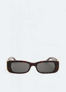 Солнечные очки BALENCIAGA Dynasty rectangular sunglasses, коричневый