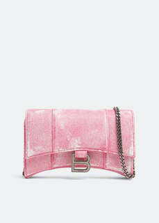 Кошелек BALENCIAGA Hourglass chain wallet, розовый