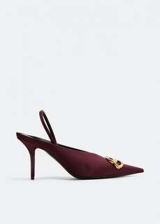 Туфли BALENCIAGA BB Square Knife slingback pumps, бордовый