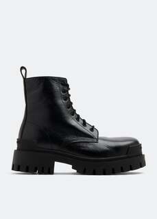 Ботинки BALENCIAGA Strike lace-up boots, черный