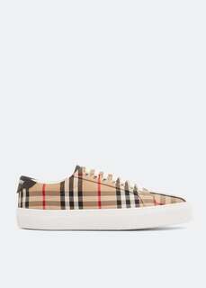 Кроссовки BURBERRY Vintage check sneakers, бежевый