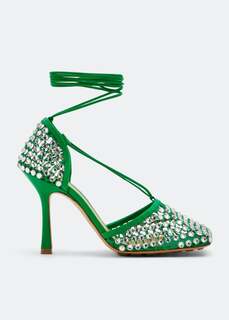 Сандалии BOTTEGA VENETA Sparkle Stretch sandals, зеленый