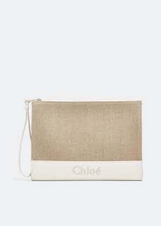 Клатч CHLOÉ Chloé Sense zippered pouch, бежевый Chloe