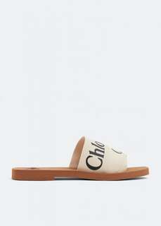 Сандалии CHLOÉ Woody flat sandals, белый Chloe