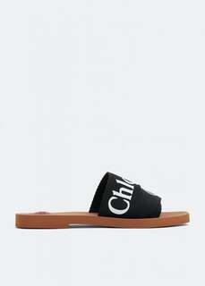 Сандалии CHLOÉ Woody flat sandals, черный Chloe