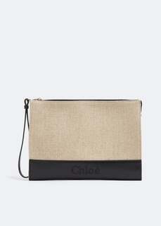 Клатч CHLOÉ Chloé Sense zippered pouch, бежевый Chloe