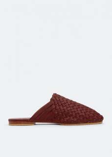 Слиперы CECILEHOB Handwoven leather slippers, бордовый
