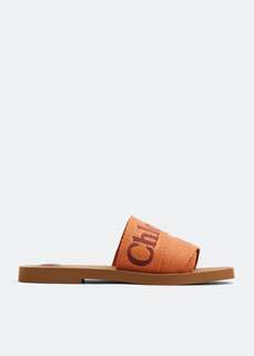 Сандалии CHLOÉ Woody flat sandals, оранжевый Chloe