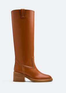 Ботинки CHLOÉ Mallo high boots, коричневый Chloe