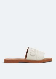 Сандалии CHLOÉ Woody flat sandals, белый Chloe