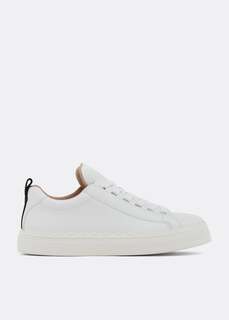 Кроссовки CHLOÉ Lauren leather sneakers, белый Chloe