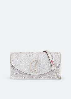 Клатч CHRISTIAN LOUBOUTIN Loubi54 crystal clutch, серебряный