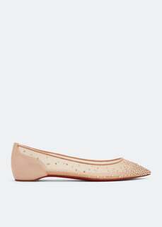 Балетки CHRISTIAN LOUBOUTIN Follies Strass ballet flats, бежевый