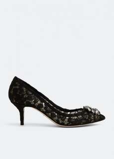 Туфли DOLCE&amp;GABBANA Embellished lace pumps, черный