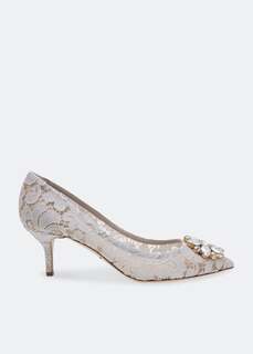 Туфли DOLCE&amp;GABBANA Embellished lace pumps, белый
