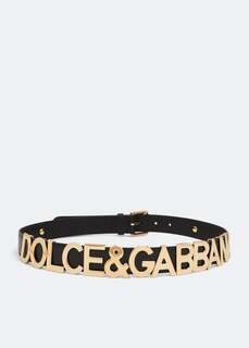 Ремень DOLCE&amp;GABBANA Logo lettering belt, черный