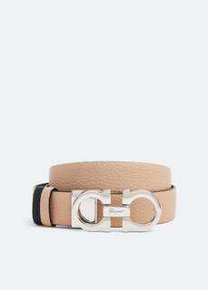 Ремень FERRAGAMO Gancini belt, бежевый