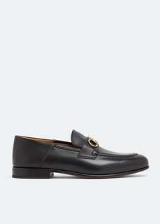 Лоферы FERRAGAMO Gancini mule loafers, черный