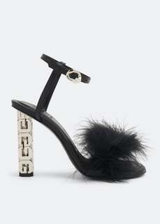 Сандалии GIVENCHY G Cube feather sandals, черный