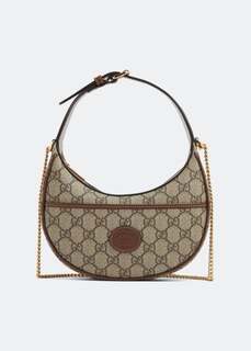 Сумка GUCCI GG half-moon-shaped mini bag, коричневый